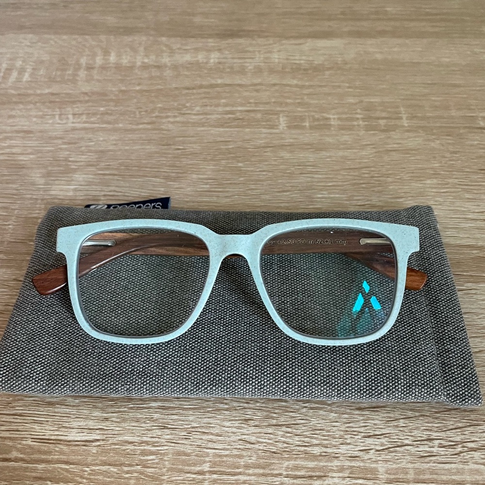 +2.50 Readers Gray Glasses with Brown Temples